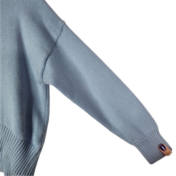 QUINCE Sweater Womens XS Sky Blue 100% Organic Cotton Boyfriend Crew Sweater - Picture 7 of 11